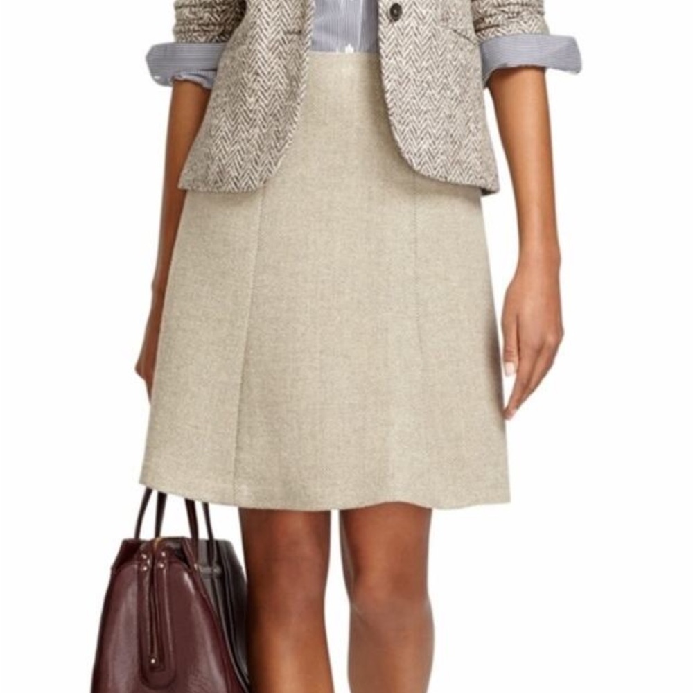 Brooks Brothers LoroPiana Cashmere Textile Midi Skirt